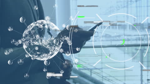 Futuristic Technology with Smartphone and Digital Graphics