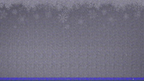 Digital Snowfall Over Static Distortion Backdrop