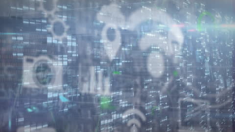 Futuristic Data Processing Digital Interface Visual