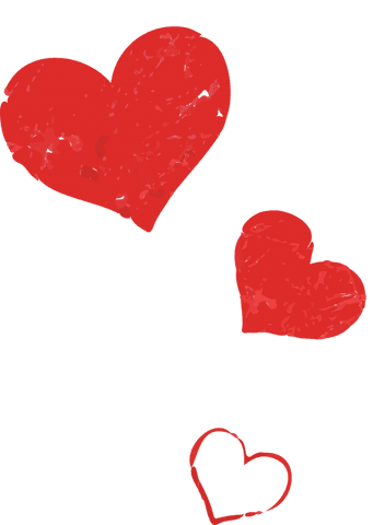 hand-painted red textured hearts on transparent background art - Download Free Stock Videos Pikwizard.com