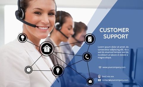 Professional Customer Service Representative with Headset - Download Free Stock Templates Pikwizard.com