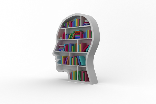 Bookshelf Shaped Like Head on Transparent Background - Download Free Stock Videos Pikwizard.com