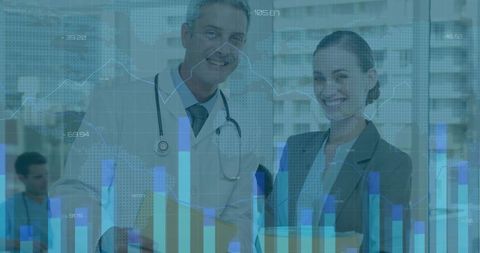 Medical Professionals Analyzing Digital Data in Healthcare Environment