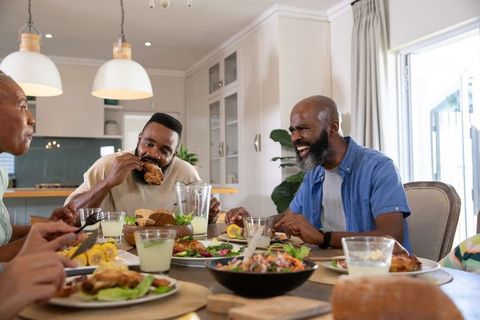 African American Family Enjoying Dinner Together