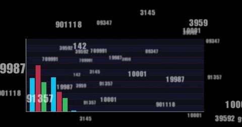 Digital Data Visualization with Tech-Inspired Bar Graph and Numbers - Download Free Stock Images Pikwizard.com