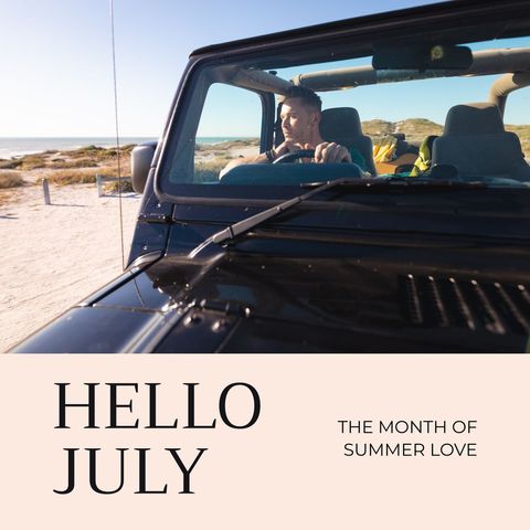 young man enjoying summer road trip to beach destination - Download Free Stock Templates Pikwizard.com