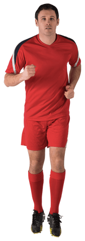Transparent PNG Young Male Football Player Running Red Kit - Download Free Stock Videos Pikwizard.com