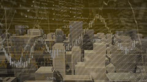 Futuristic Cityscape with Data and Technology Elements