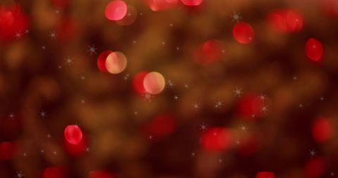 Festive Christmas Fairy Lights with Falling Snowflakes - Download Free Stock Images Pikwizard.com