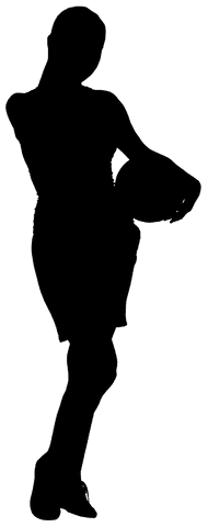 Silhouette woman playing with ball on transparent background