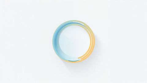 Displaying concentric gradient ring featuring blue to orange minimalist circle