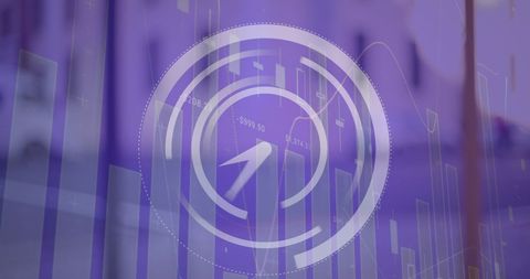 Innovative Digital Interface Merging Clock and Data Graphics - Download Free Stock Images Pikwizard.com
