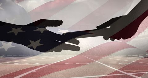 Relay Race With American Spirit Overlay