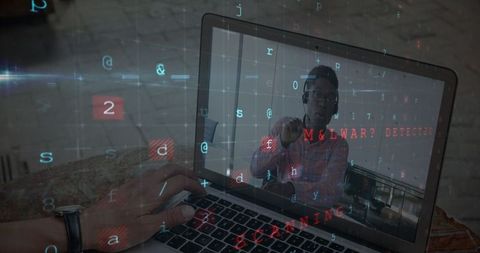 Cybersecurity Expert Analyzing Laptop with Malware Detection Screen - Download Free Stock Images Pikwizard.com