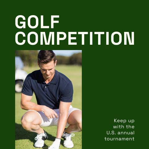 Competitive Golfer Placing Ball on Tee During Tournament