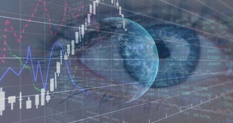 Abstract Financial Data Overlay with Human Eye Focus - Download Free Stock Images Pikwizard.com