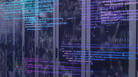 Digital Data Flow: Animation Over Computer Servers