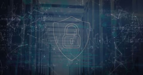 digital security concept with padlock and mathematical equations - Download Free Stock Images Pikwizard.com