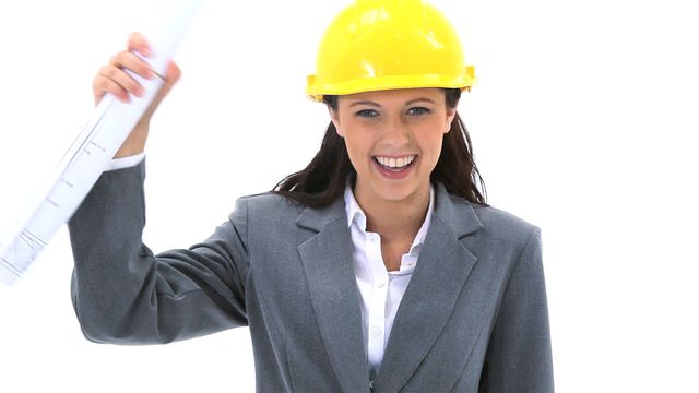 This video can be used for promoting women in architecture, engineering or construction trades, as well as demonstrating a positive, professional work environment. The white background makes it ideal for use in marketing materials, banners, and websites. Perfect for showcasing female empowerment in STEM fields.