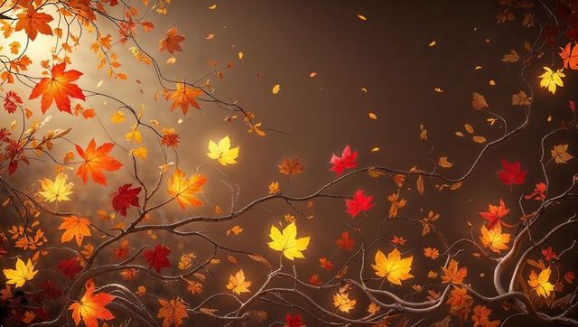 Vibrant autumn maple leaves with painterly glow