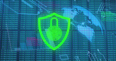 digital security symbol over binary code background - Download Free Stock Images Pikwizard.com