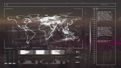 Global Digital Data Connections and Interface Animation
