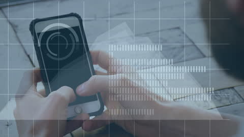 Technology Concepts Animation with Music Equalizer and Smartphone