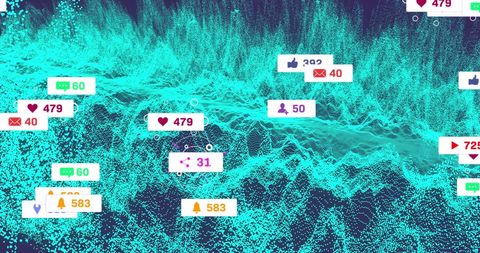 Dynamic Social Media Analytics Concept with Notifications - Download Free Stock Images Pikwizard.com