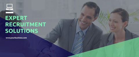 Professional Staffing Services Banner with Confident Recruiters - Download Free Stock Templates Pikwizard.com