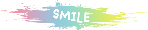 Colorful brush stroke with smile message on transparent background