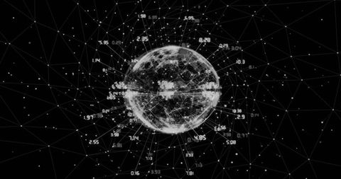 Digital Globe with Connected Data Nodes in Space - Download Free Stock Images Pikwizard.com