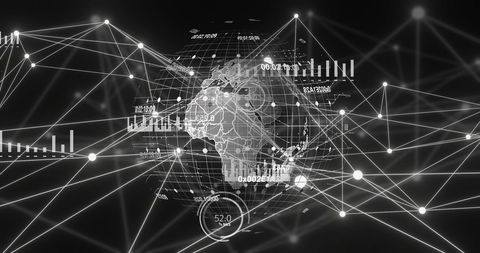 Digital Globe with Network Connections and Data Processing Overlay - Download Free Stock Images Pikwizard.com