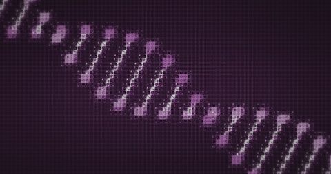 Abstract Purple DNA Strand on Dark Background