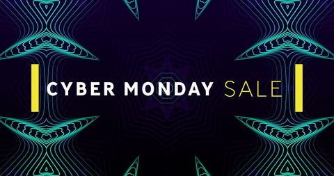 Cyber Monday Sale Announcement with Futuristic Kaleidoscopic Design - Download Free Stock Images Pikwizard.com