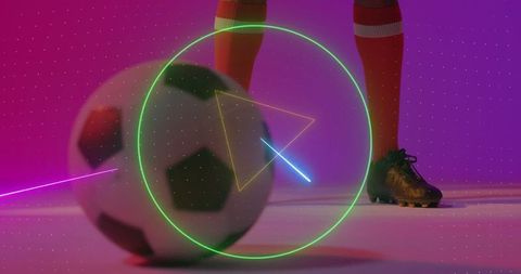 Vibrant Futuristic Soccer Scene with Neon Accents