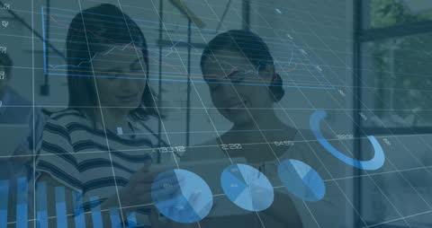 Business Team Analyzing Digital Data with Graphs and Charts