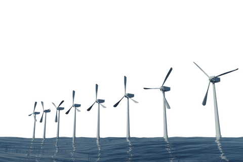 digital transparent illustration of offshore wind turbines array - Download Free Stock Videos Pikwizard.com