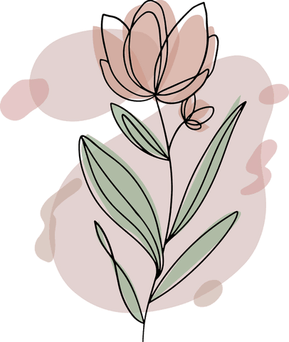 Minimalistic coral bloom with transparent blush accents