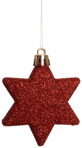 sparkling red star-shaped christmas ornament on transparent background - Download Free Stock Videos Pikwizard.com