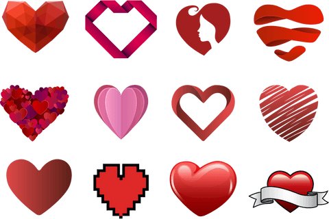 diverse heart icons on transparent background for love compositions - Download Free Stock Videos Pikwizard.com