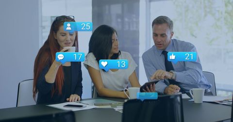 Business Team Analyzing Social Media Engagement - Download Free Stock Images Pikwizard.com