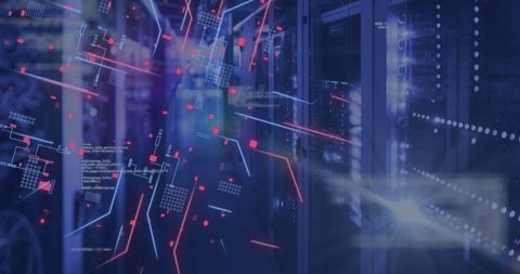 Digital Data Stream Flowing through Server Room Infrastructure - Download Free Stock Images Pikwizard.com