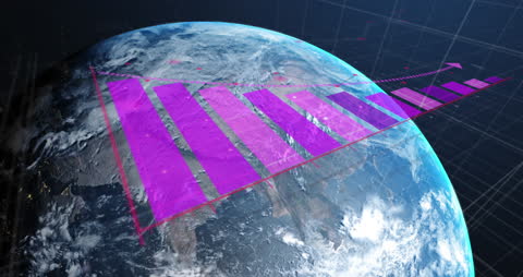 Global Financial Data Animation Overlay on Earth