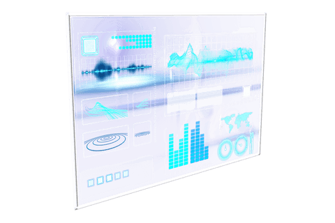 digital interface with charts on transparent screen - Download Free Stock Videos Pikwizard.com
