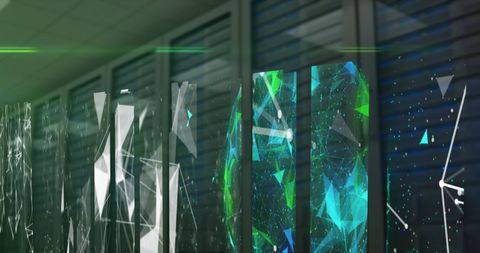 Abstract Digital Networks Over Server Room - Download Free Stock Images Pikwizard.com