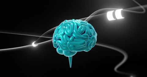 Futuristic Digital Brain Spinning with Technological Lines - Download Free Stock Images Pikwizard.com