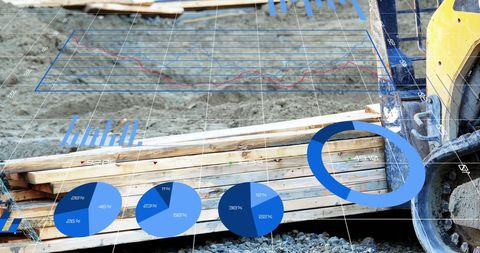 Construction Site with Data Technology Integration - Download Free Stock Images Pikwizard.com