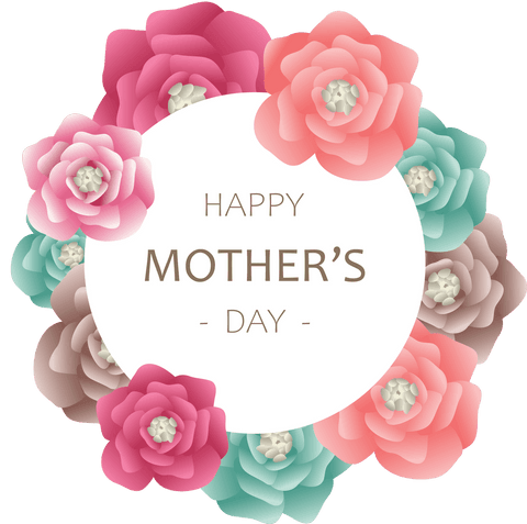 Happy Mother's Day Flower Frame Illustration Transparent Background