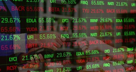 Stock market data overlay with credit card transaction