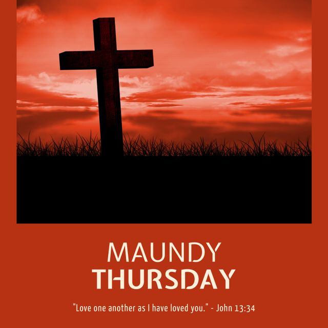 Maundy Thursday Cross Against Red Background - Download Free Stock Templates Pikwizard.com